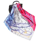 Silk like women's fashion belt chain pattern square satin scarf for hair