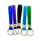 Sedex Factory cheap silicone wrist band keychain custom logo printing rubber key chain custom silicone wristband key ring