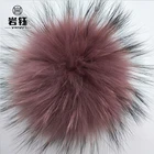 Natural Raccoon Fur Pom pom 12-15cm Real Fur Ball