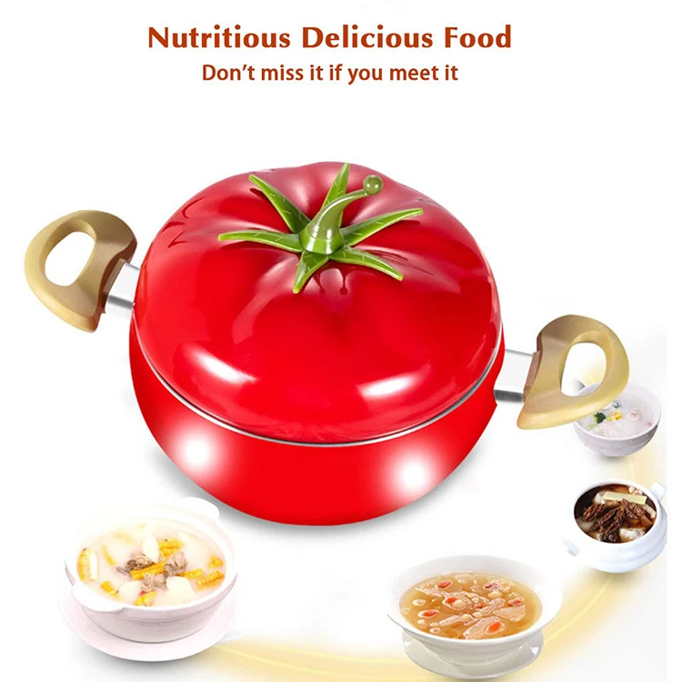 Aluminum Kitchen Soup Pot Non-stick Fruit Sauce Pan Boiler Tomato Shape No Fumes Household Cooking Tools Kitchenware