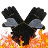 Work Hand Protection Fireproofing Barbecue Grilling Forge Long Sleeve Fire Resistant Cow Split Leather Welding Gloves
