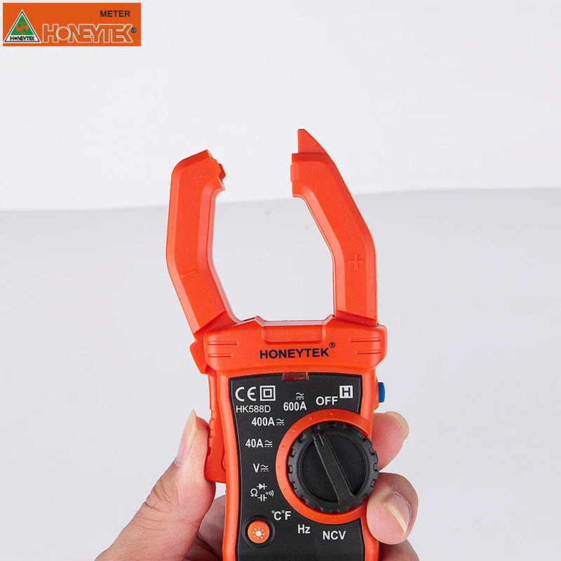 HK588D digital clamp multimeter multimetro display true RMS for accurate AC voltage current Overload protection temperature