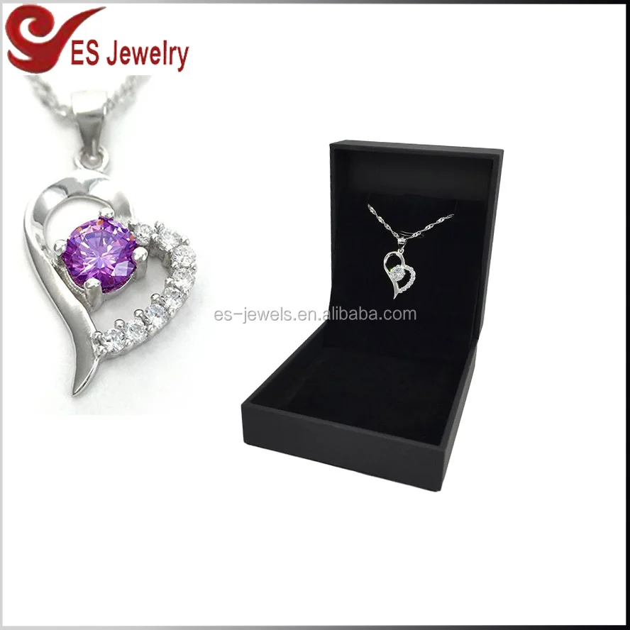 Heart Pendant Necklace S925 Sterling Silver with CZ Diamond Forever Love Jewelry Set