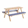 Wooden Outdoor Kids Picnic Table w/ Padded Benches
