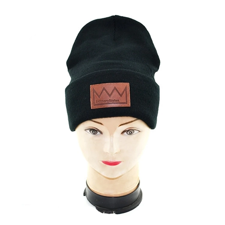 High Quality Leather Patch Beanie Wholesale Knit Beanies Buy Knit