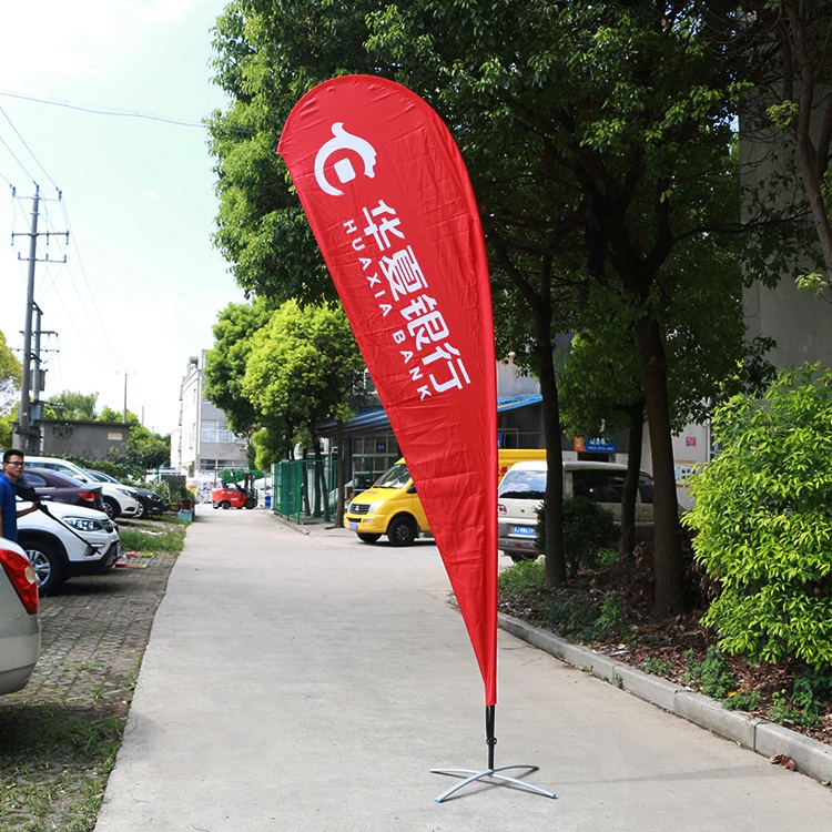 Custom Advertising Tear Drop Flags Beach Feather Flag Banner