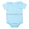 Hot selling romper fashion baby coton fabric blue white stripe wholesale kids romper
