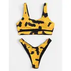 2019 custom private labels front buckle leopard women sexy bikini swimwear
