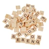 Wholesale educational toys wooden alphabet scrabble tiles black letters and numbers for crafts wood