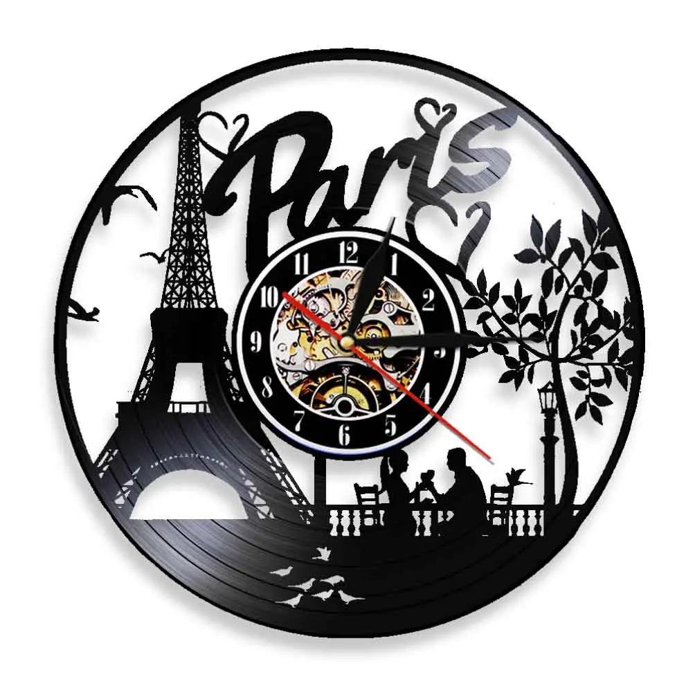 Cityscape Paris Eiffel Tower Art Decorative Wall Clock Vinyl Record Vintage Antique Wall Clock Modern Design Decor, Black
Cityscape Paris Eiffel Tower Art Decorative Wall Clock Vinyl Record Vintage Antique Wall Clock Modern Design Decor, Black