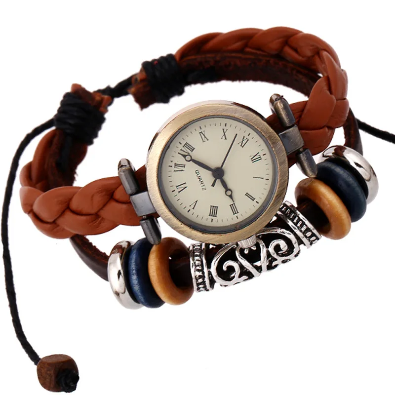 Free Shipping Brown Leather Bracelet Ladies Braided Bracelet Watch Women Men Customized LOGO Bracelet Watch Wholesale, As picture
Free Shipping Brown Leather Bracelet Ladies Braided Bracelet Watch Women Men Customized LOGO Bracelet Watch Wholesale, As picture