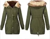 clothes women zhengtian Women Winter long Cotton Padded Coat Parka Down Jacket Fur Collar Hooded Outwear