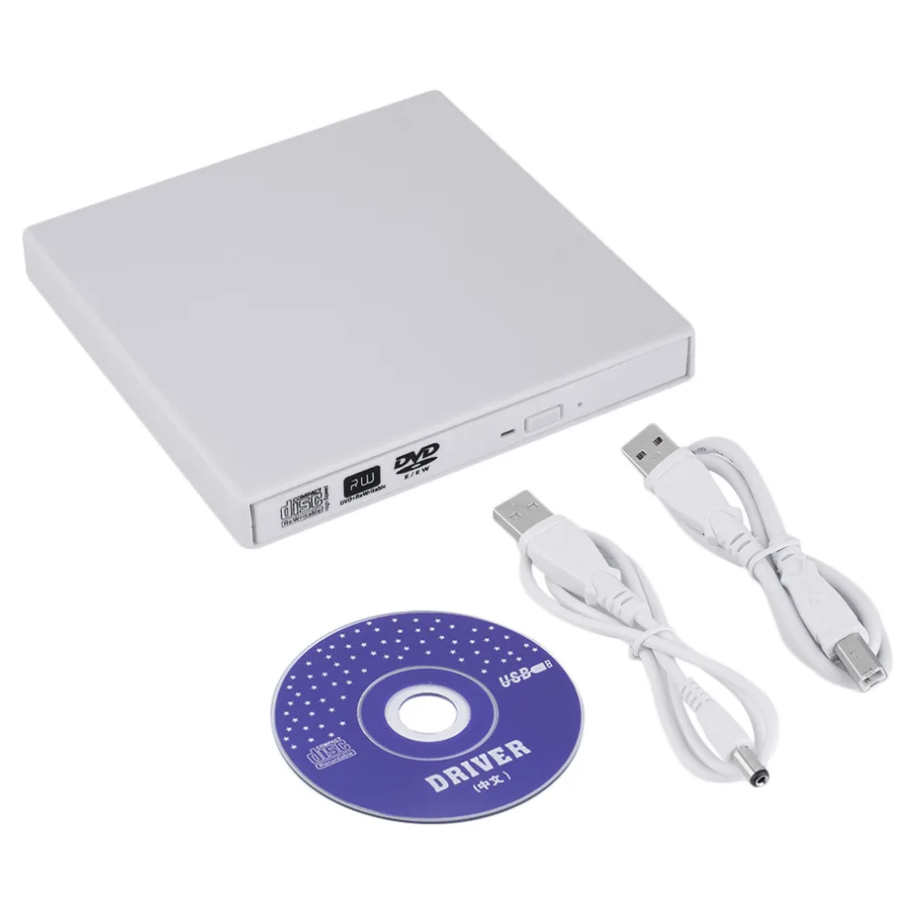

External DVD Drive Optical Drives USB DVD ROM Player CD-RW Burner Writer Recorder Portatil for Laptop Computer pc Windows 7/10, Black/white dvd combo external dvd drive