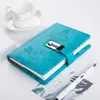 Blue Hard Cover PU Leather Diary With Lock