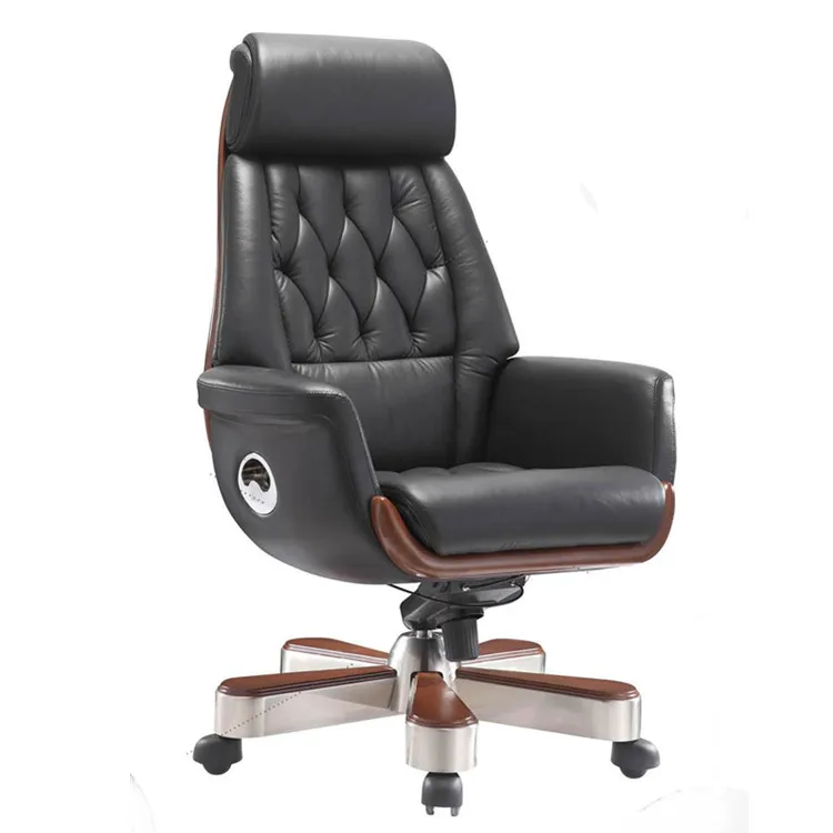 Многофункциональный черный роскошный кожаный компьютерный стул/эргономичный современный эксклюзивное офисное кресло/современный черный эксклюзивное офисное кресло YS1505