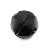 Oeko-tex approved hand-crafted shank black leather buttons