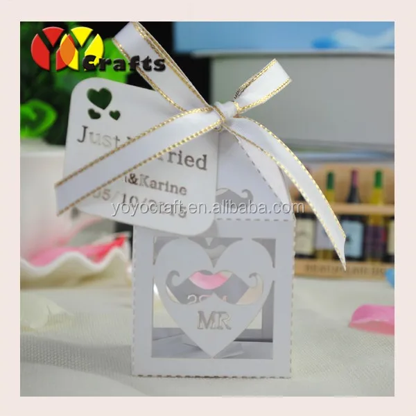 favors unique design custom laser cut cake box for wedding