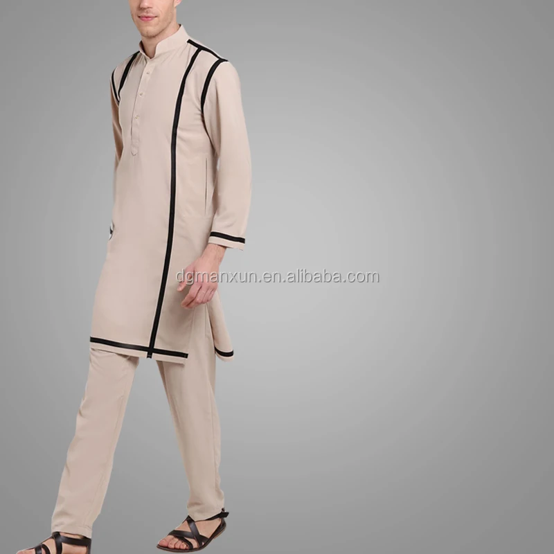 New Design Men Thobe Fashion Popular Muslim Men Suit Abaya Simple Style Turkey Abaya (3).jpg