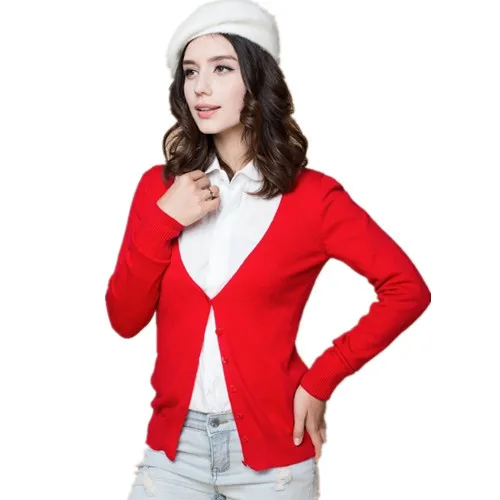 Hot Sale Womens Sweaters Fashion 2015 autumn Spring 100% Cashmere Sweater Wool Knitted Cardigan Feminino Casual Warm Coat ZZH010