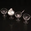 embossed ice cream cup glass with holder