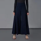 High Quality High Waist Culottes Women's Wide Leg Pants Fashion Casual Trousers