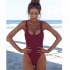 Wholesale hot sell women swimwear High Cut Low Back sexy one piece swimsuit