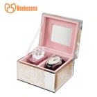 wooden vintage glass jewelry box watch box