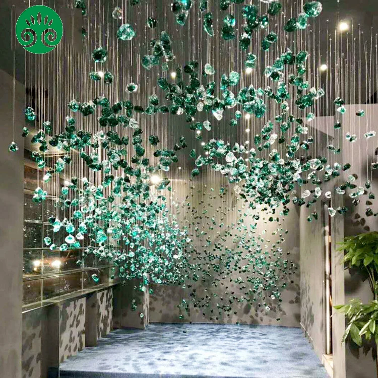 Customized Glass Special-shaped Lamp Gem Chandelier Hotel Project Lighting
