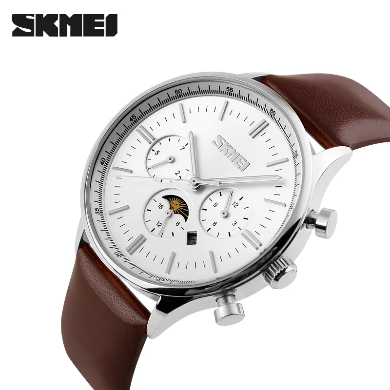 skmei 9117 quartz leather watch genuine