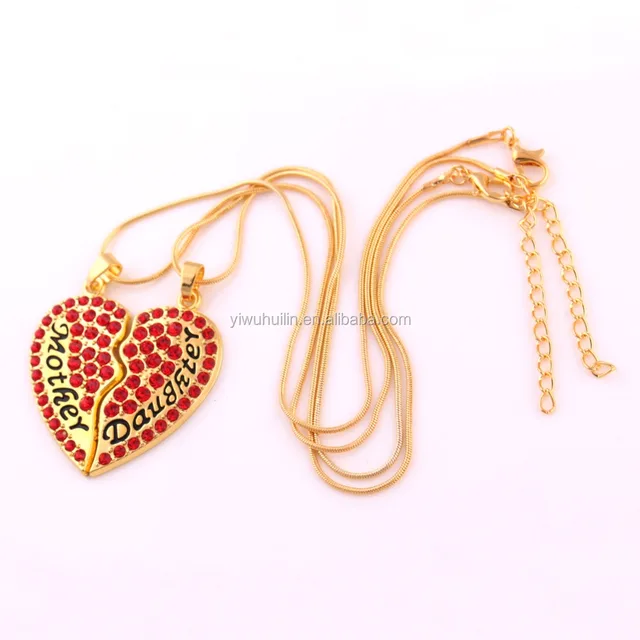 hj005 yiwu huilin jewelry heart shape design mothers day gift