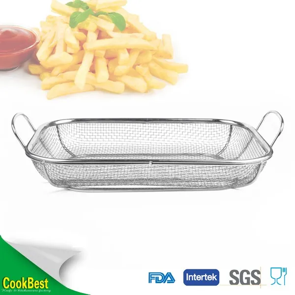bbq grill charcoal multifunction french frying basket with two