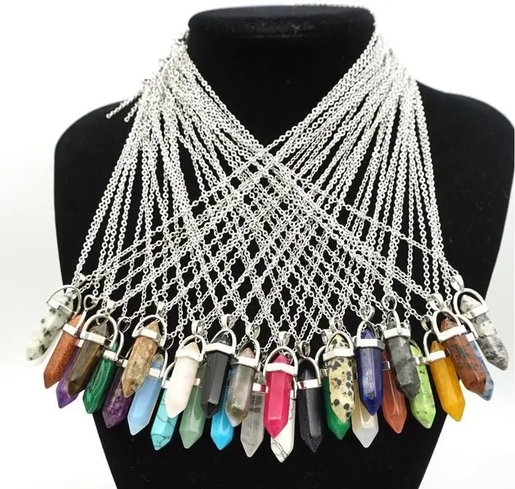 Wholesale Natural Stone Pendant Charm Necklace Stainless Steel Chain Bullet Multicolor Hexagonal Necklace
Wholesale Natural Stone Pendant Charm Necklace Stainless Steel Chain Bullet Multicolor Hexagonal Necklace
