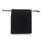 Custom logo black velvet bag pouch for jewelry or gift travel pouch