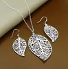 Customized popular leaf necklace long chain jewelry set bridal jewelry sets