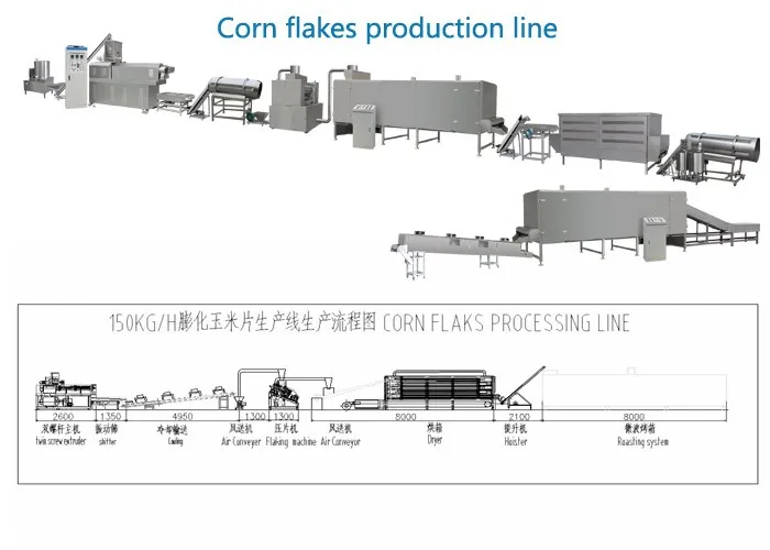 Corn flakes cereal food extruder machine