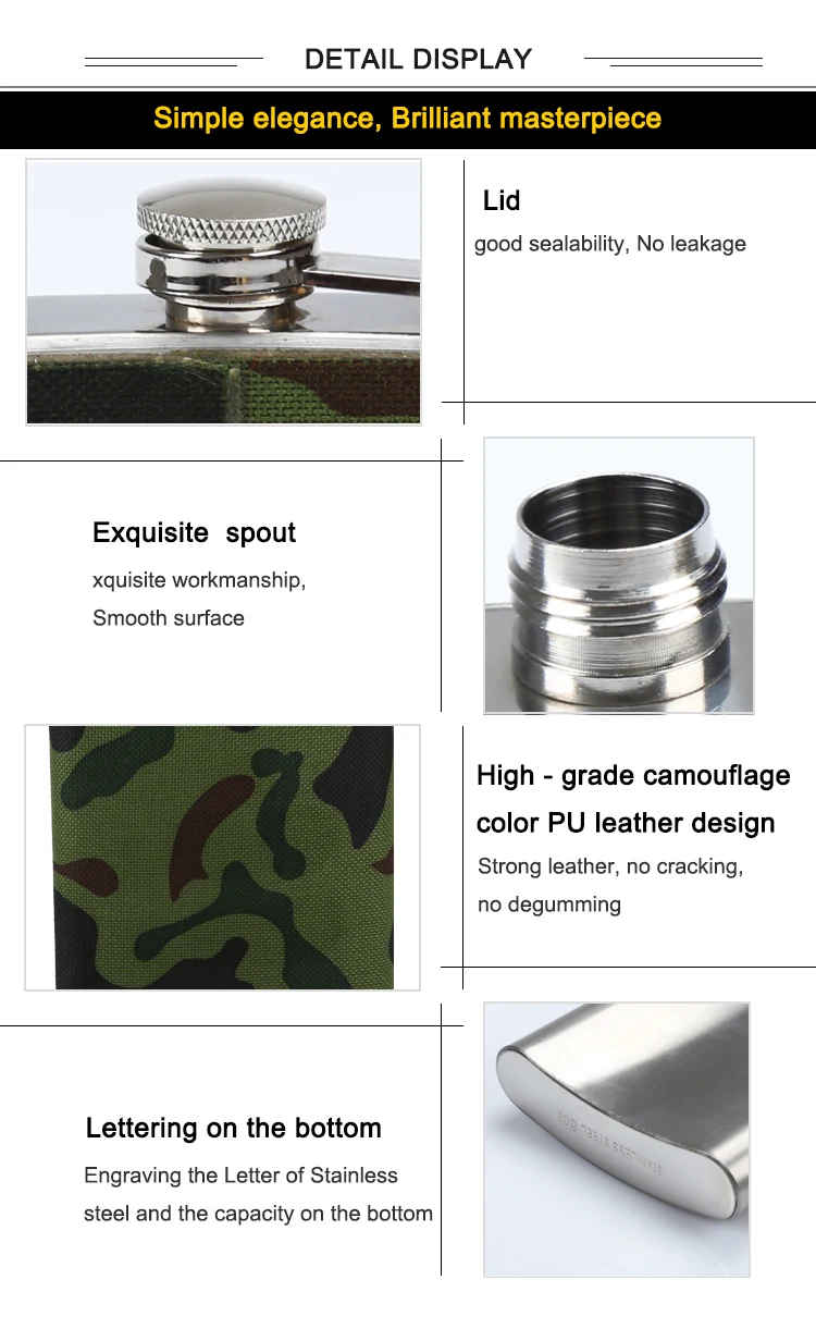 stainless steel hip flask set - buy pu leather,flask set,gifts