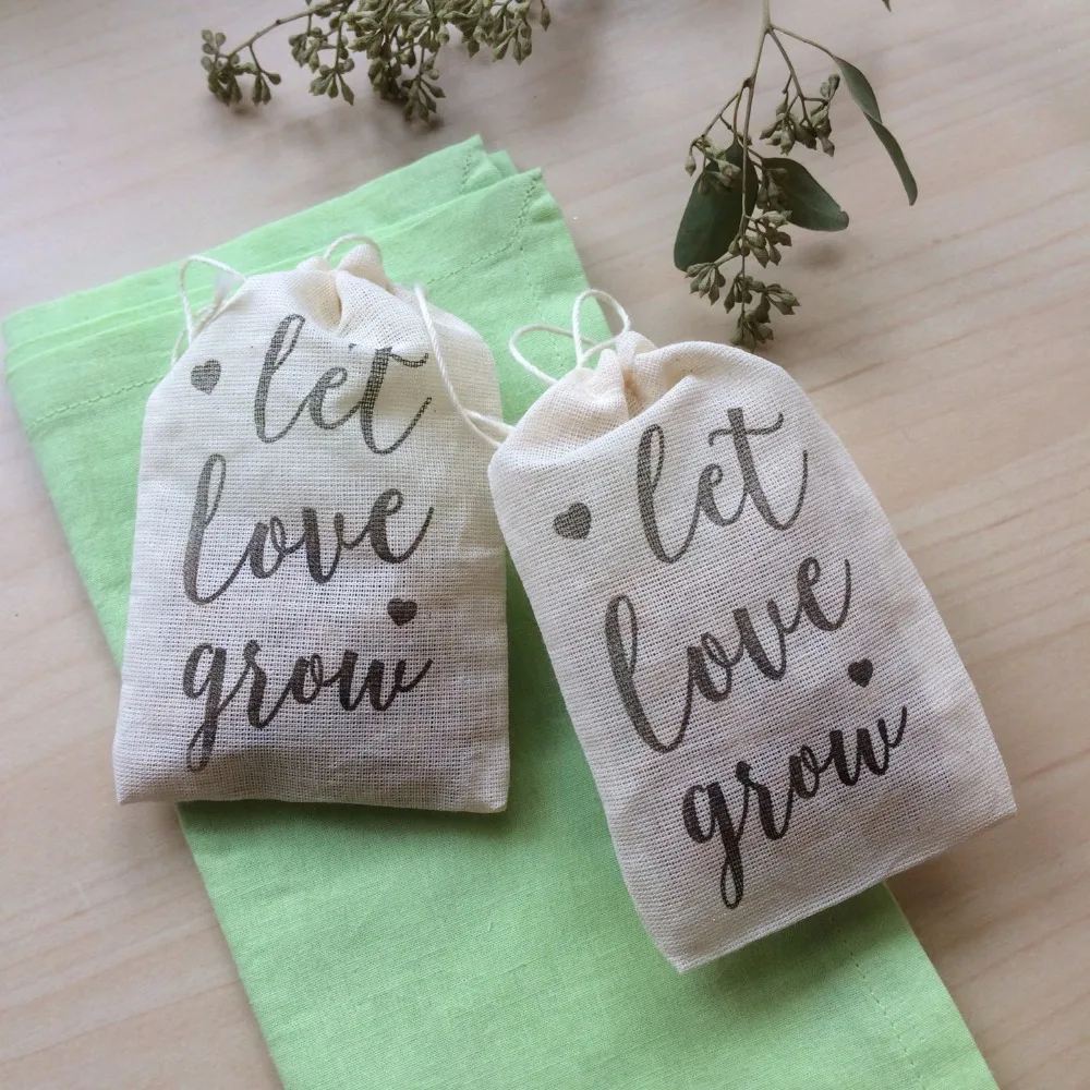 cotton muslin drawstring gift bag non-toxic eco friendly for