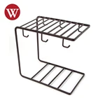 2 Tier Drying Rack 6 Hook Mug Holder Countertop Mug Storage Coffee Cup Drying Rack Kitchen Hanging Organizer Rack