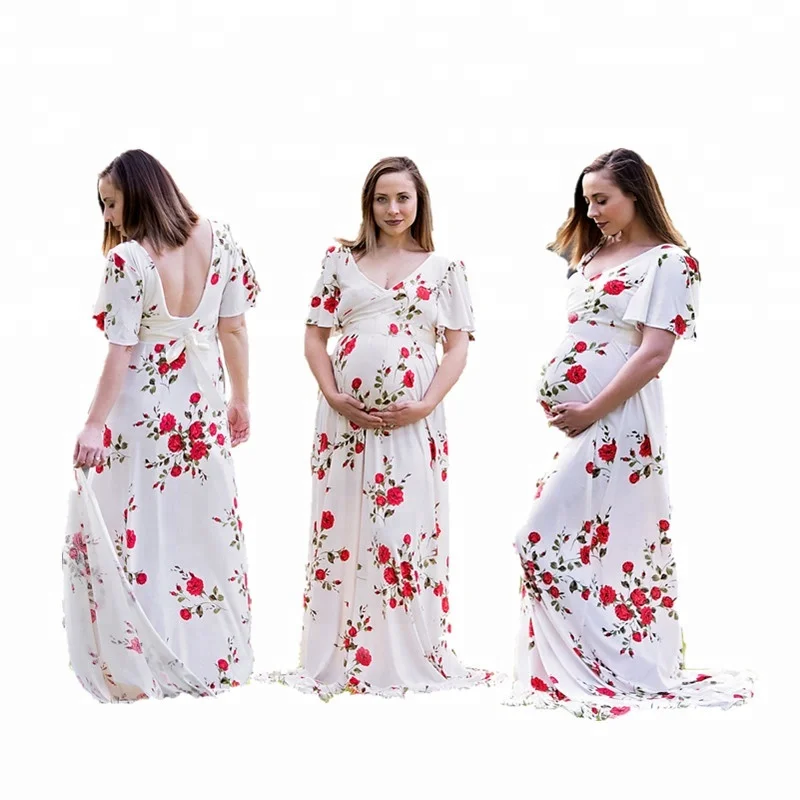 Summer Short Sleeve Maternity Dress Photography Pregnant Women Long Rose Flower Dress
Summer Short Sleeve Maternity Dress Photography Pregnant Women Long Rose Flower Dress