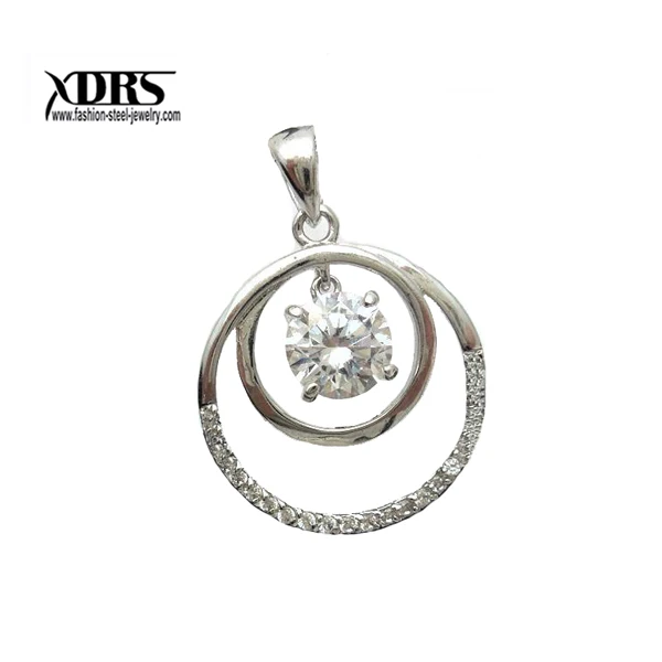 2017 Round Nesting Silver Designs Fake Diamond Necklace