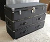 Vintage chic large dark grey felt storage chest of drawers cabinet