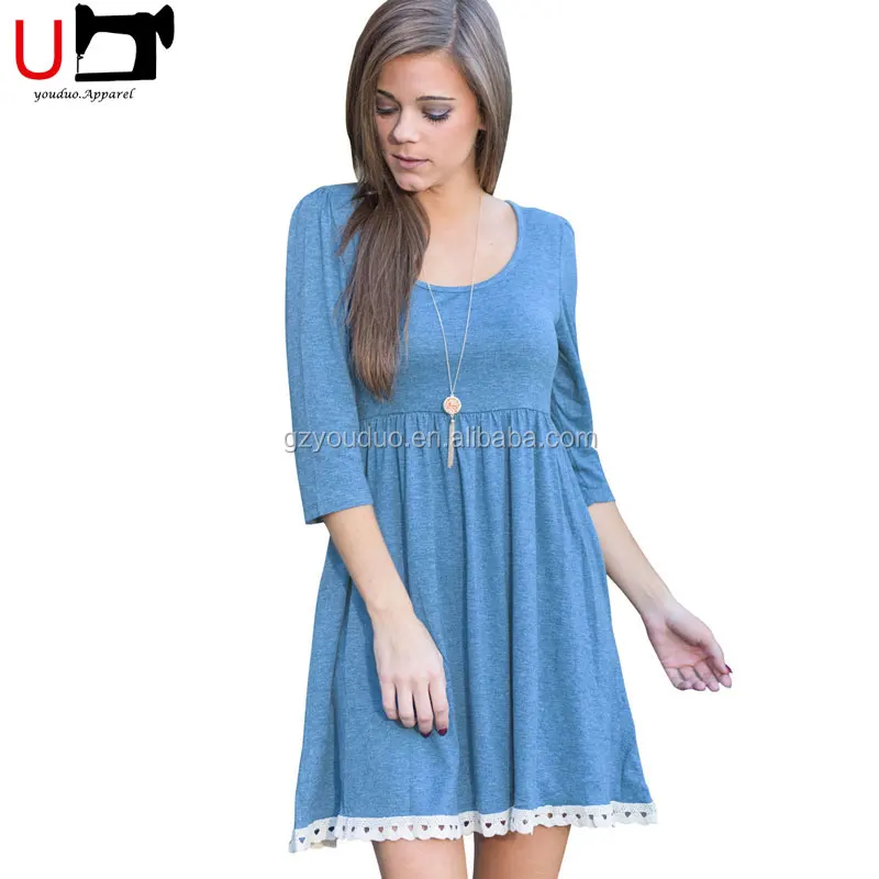 Bulk Wholesale 3/4 Sleeve High Waist Lace Hem Casual Maternity Woman Dress, Blue;pink;customized
Bulk Wholesale 3/4 Sleeve High Waist Lace Hem Casual Maternity Woman Dress, Blue;pink;customized