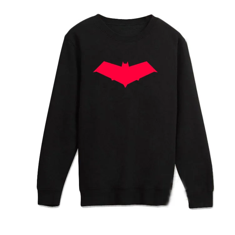 Mens Casual Summer Batman:Under the Red Hood Jason Todd The Red Hood T-shirts Print Cotton Long Sleeve Tops Tee Shirts Black