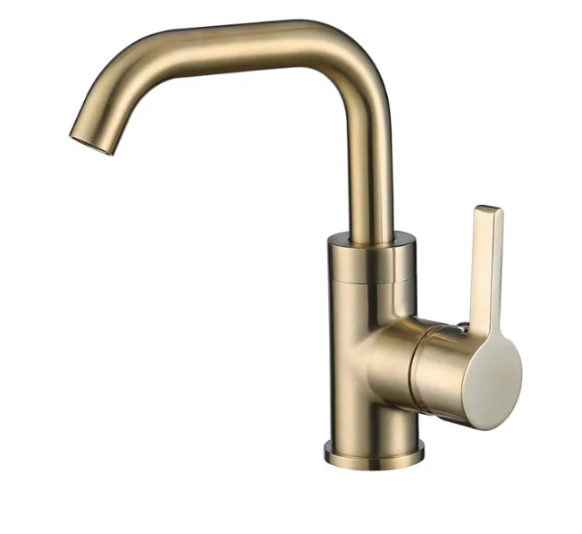 Basin Mixers Brushed Gold Hot Cold Water Bronze Bathroom Faucets