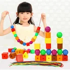 China Toy Manufacture Toy China Superior Quality ABS Lacing Beads Amazon Hot Sales Large 36PCS Threading Beads Toy