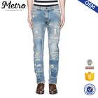 New style hip hop denim fabric man damaged jeans