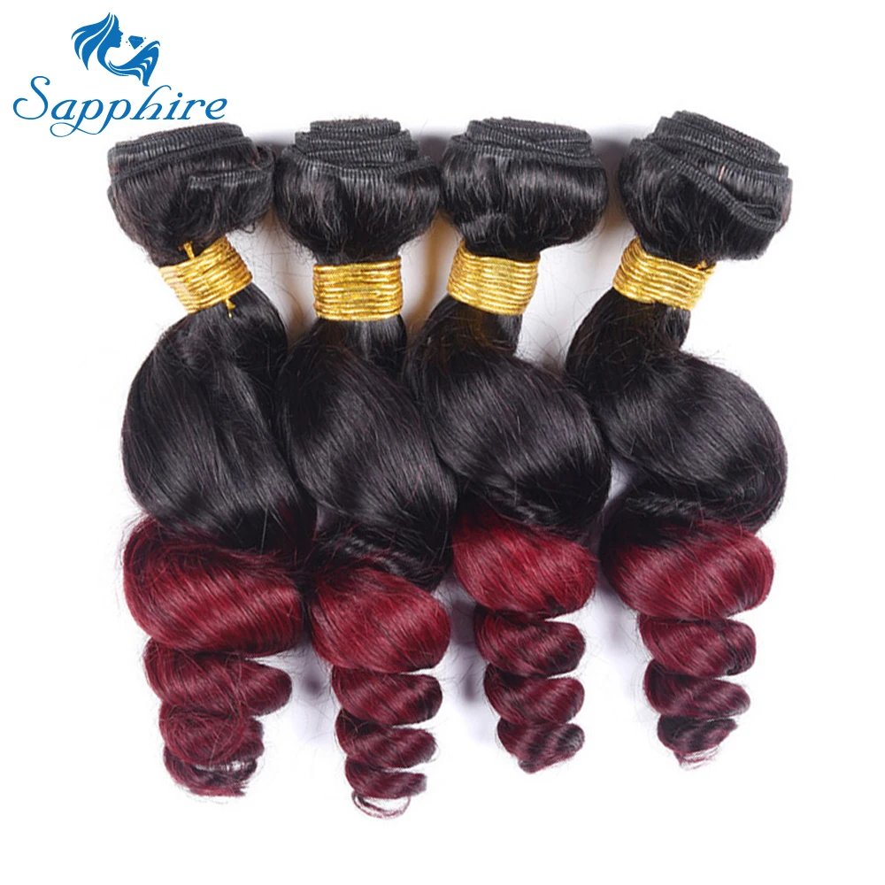 Sapphire Ombre Brazilian Human Hair Extension Loose Curlybundles