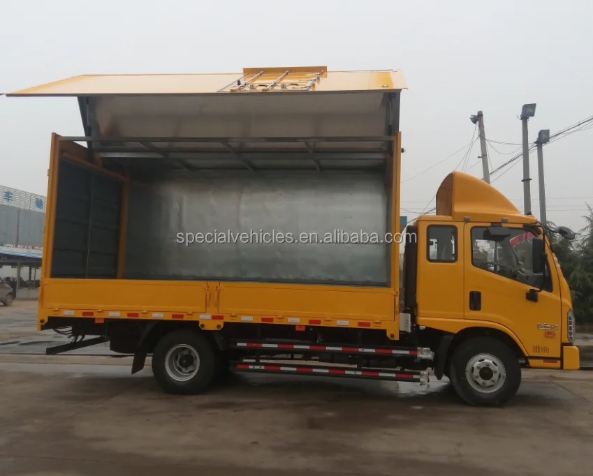 2018 Foton 4*2 wing open box truck price winging opening truck beer transport wing opening cargo truck for sale