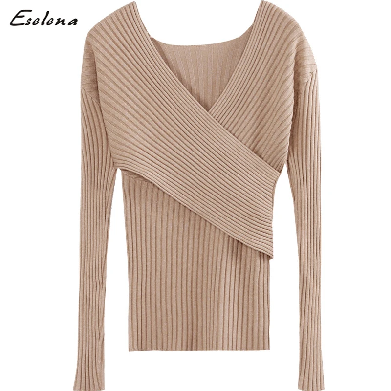 factory price Women solid color sweater Solid color V neck cross sexy sweaters girl slim knit pullover
factory price Women solid color sweater Solid color V neck cross sexy sweaters girl slim knit pullover