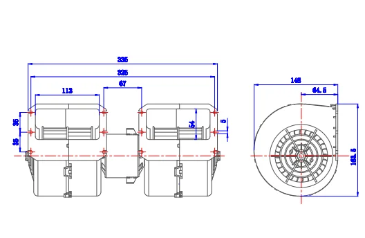 Double Blower, 24v, 009-B40-22 - detail 2